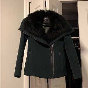 EUC Mackage Shearling Fur Collar Wool Coat XS